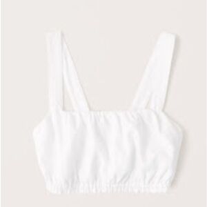 NWT Abercrombie & Fitch Cropped Wide Strap Linen Blend Top